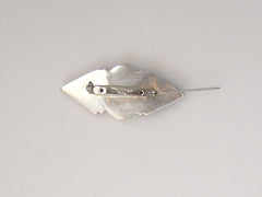 Sterling Silver 925, Bone, Black Onyx Pin Brooch