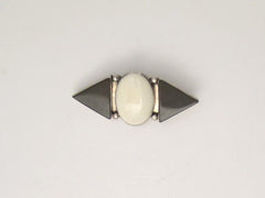 Sterling Silver 925, Bone, Black Onyx Pin Brooch