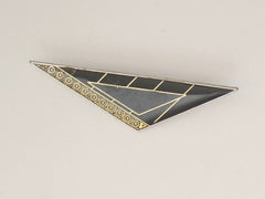 Art Deco geometric design Black & Gold Colour Brooch