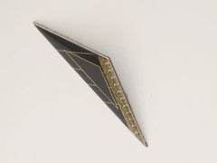 Art Deco geometric design Black & Gold Colour Brooch