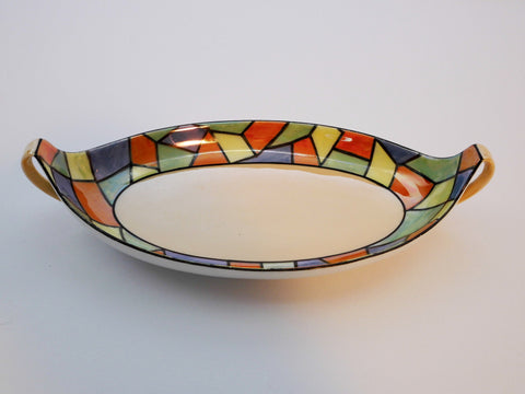 Geometric Colorful Tray.  Signed with R.S. Germany Trademark, used in the period  1910-1915