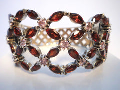 Marcasite, Pink Topaz & Sterling Silver Bracelet