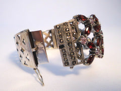 Marcasite, Pink Topaz & Sterling Silver Bracelet