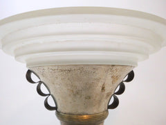 Art Deco Uplighter with Stepped Opaque Glass Shade  1920's