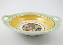 Lusterware Bowl CELEBRATE  Made in Germany for Borgfeldt & Co. trading Company of New York.   1930s.