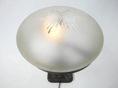 Bronze Brass  Pearl Matte Glass  Table Lamp 1930