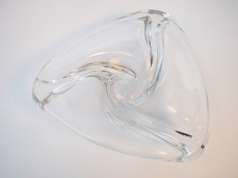 Centerpiece Val Saint Lambert   Clear Crystal  1958 René Delvenne.  Signed Val St Lambert