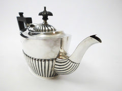 Three Piece Edwardian Bachelor Tea Set. Sterling Silver with Silver-Gilt Interiors. James Woods & Sons Birmingham 1901.