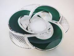 Coupe "Cyclope"  Val St. Lambert Belgium 1958. Stunning Crystal Glass Centerpiece. Dark Green, hand-cut-to-clear.   Numbered & signed  8/100  Charles Graffart, Master designer and outstanding artist.