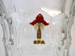 Clear Vase Demi Crystal Glass Model "ECAILLES" with Spa Pierrot Logo. Luxval Collection VAL SAINT LAMBERT Belgium 1935.