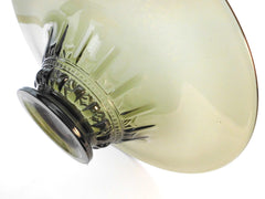 Coupe Nymphéa Olive green Color. Demi-Crystal Pressed Glass.  Luxval Collection 1935  Val St Lambert Belgium