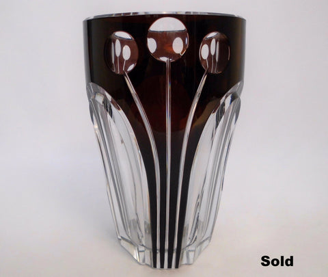 Crystal Vase ART DECO  Val Saint Lambert 1925       signed VSL 88/150  mod  1925