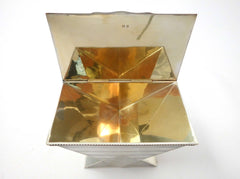 Art Deco Sterling Silver Jewellery Box. Splendid Geometric Jazz Age design. Silver-Gilt Interior. Hassett & Harper Ltd, Silversmiths, Birmingham 1932.