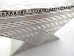 Art Deco Sterling Silver Jewellery Box. Splendid Geometric Jazz Age design. Silver-Gilt Interior. Hassett & Harper Ltd, Silversmiths, Birmingham 1932.