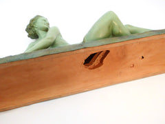 Beautiful and Large size Green patinated Terracotta Sculpture of a reclining nude by Ugo Cipriani Italy 1920s.