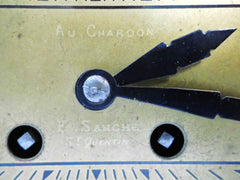 Mantel Clock in Marble with Figurines in brass alloy (messing/laiton) on top of a Lady feeding a Pheasant. Eight-day clock movement with chime. France 1920s.